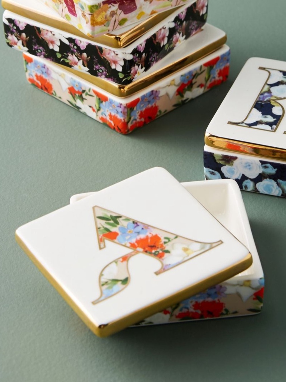 Monogram Lidded Jewelry Box